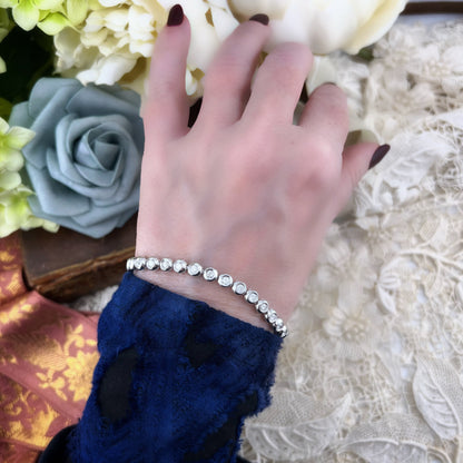Bracciale tennis oro bianco 18k diamanti 1.50 - 1.60 ct