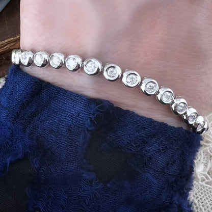 Bracciale tennis oro bianco 18k diamanti 1.50 - 1.60 ct