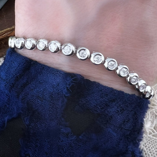 Bracciale tennis oro bianco 18k diamanti 1.50 - 1.60 ct