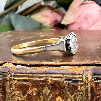 Solitario Art Déco con diamante Old Mine Cut da 0,50 ct, anni ’20