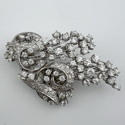 Duette in platino e diamanti per 8 ct anni ‘30-‘40 - double clip