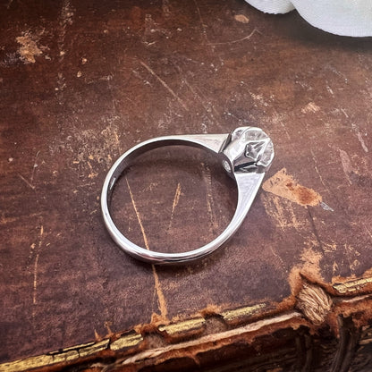 Solitario 0.23 ct in oro bianco 18k Italia