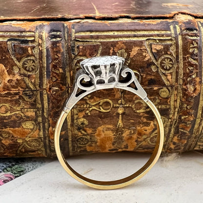 Solitario Art Déco con diamante Old Mine Cut da 0,50 ct, anni ’20