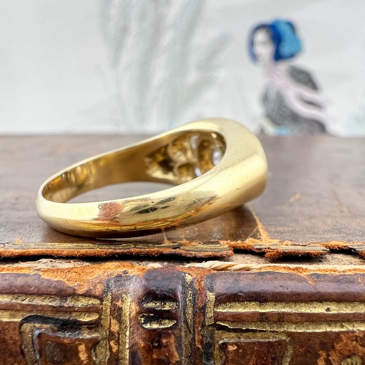 Anello con 7 diamanti old mine – Europa, fine Ottocento/primi Novecento