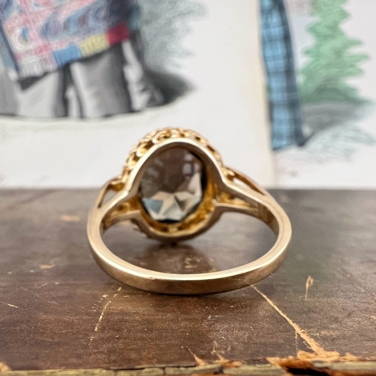 Anello vintage londinese con quarzo fumé – 1975