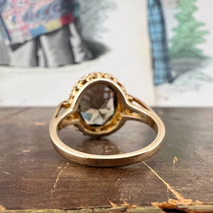 Anello vintage londinese con quarzo fumé – 1975