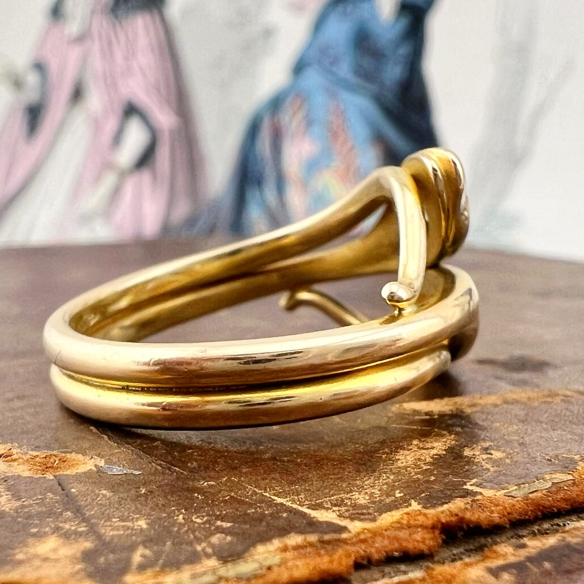 Anello a doppio serpente con diamanti – Italia, circa 1970