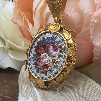 Pendente in oro con Micromosaico - Venezia ‘800
