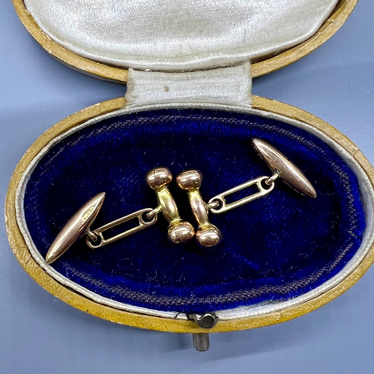 Coppia gemelli inglesi Birmingham 1892 oro 9 carati