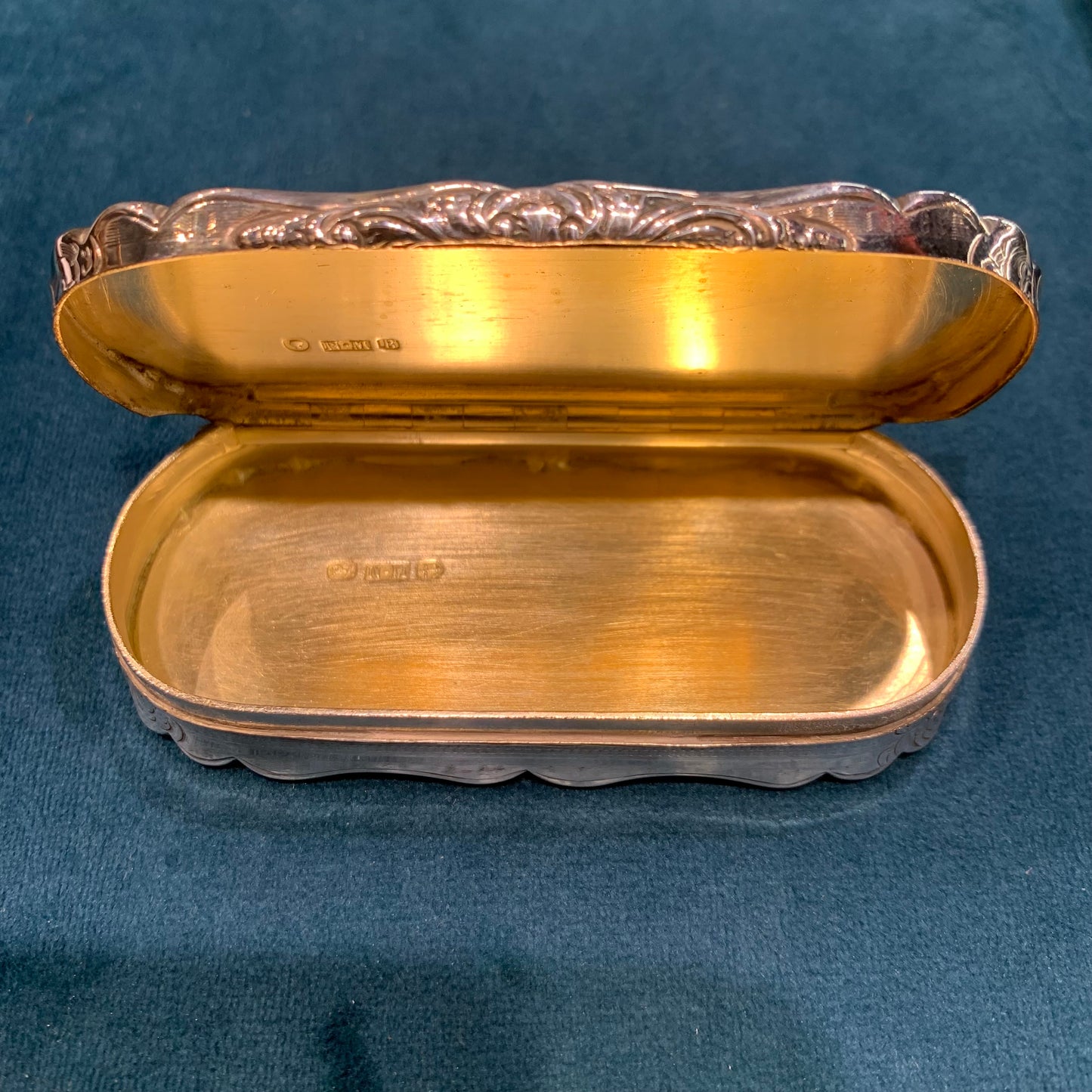 Antica Scatola da Snuff in Argento di Nathaniel Mills - Birmingham, 1851