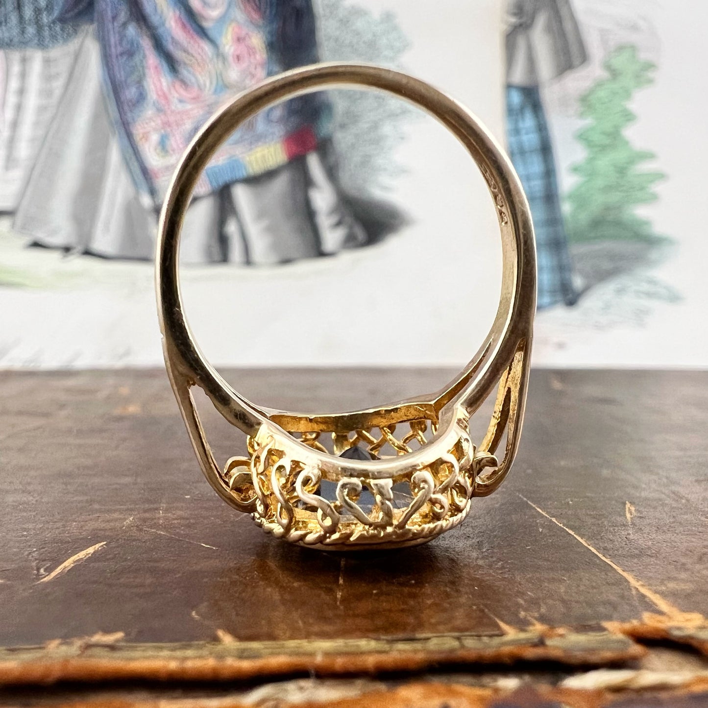 Anello vintage londinese con quarzo fumé – 1975