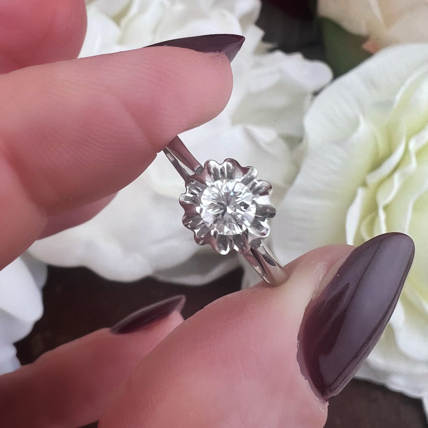 Solitario 0.23 ct in oro bianco 18k Italia