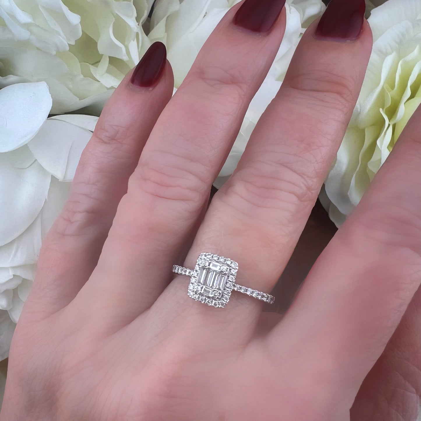 Anello pre loved oro bianco 18 ct e diamanti