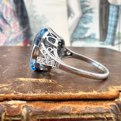 Anello Art Déco con acquamarina – Europa, circa 1930