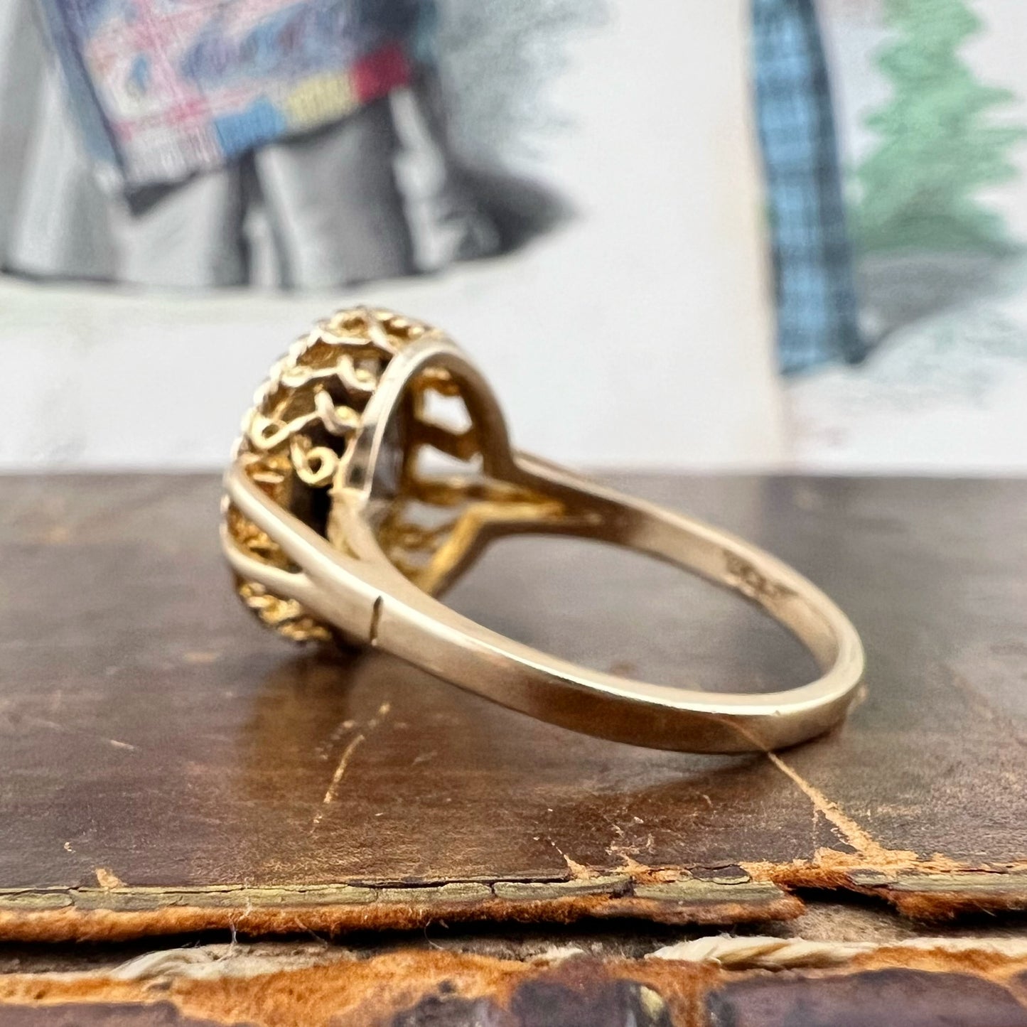 Anello vintage londinese con quarzo fumé – 1975