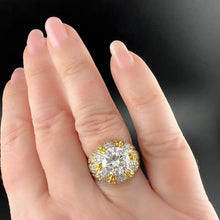 Carica l&#39;immagine nel visualizzatore di Gallery, Meraviglioso anello Buccellati c. 1960 oro bianco e giallo con diamante 2.70 carati IF/VVS GH certificato
