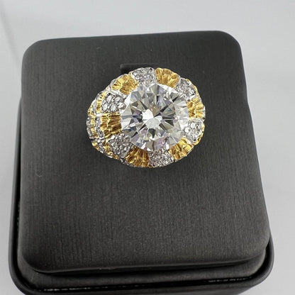 Anello Buccellati oro 18 kt bianco e giallo e diamante 2.70 ct GIA