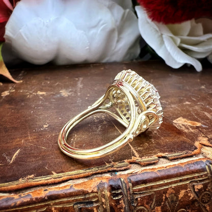 Grande anello Margherita in oro giallo 18 kt con diamanti antichi – Primi ’900