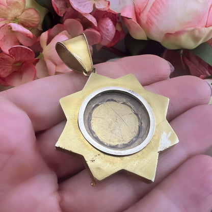 Raro pendente in oro porta ritratti a forma di stella - Venezia ‘800