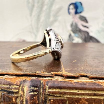 Anello rétro con ametista, diamanti e rubini – Italia, metà Novecento