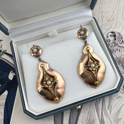 Orecchini Borbonici con Perle — Regno delle Due Sicilie, metà ‘800