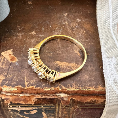 Anello antico riviera diamanti old mine colori assortiti e oro 18k – Primi del ’900