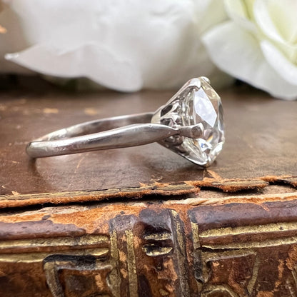 Anello solitario in oro 18k con diamante da 3.90 ct.