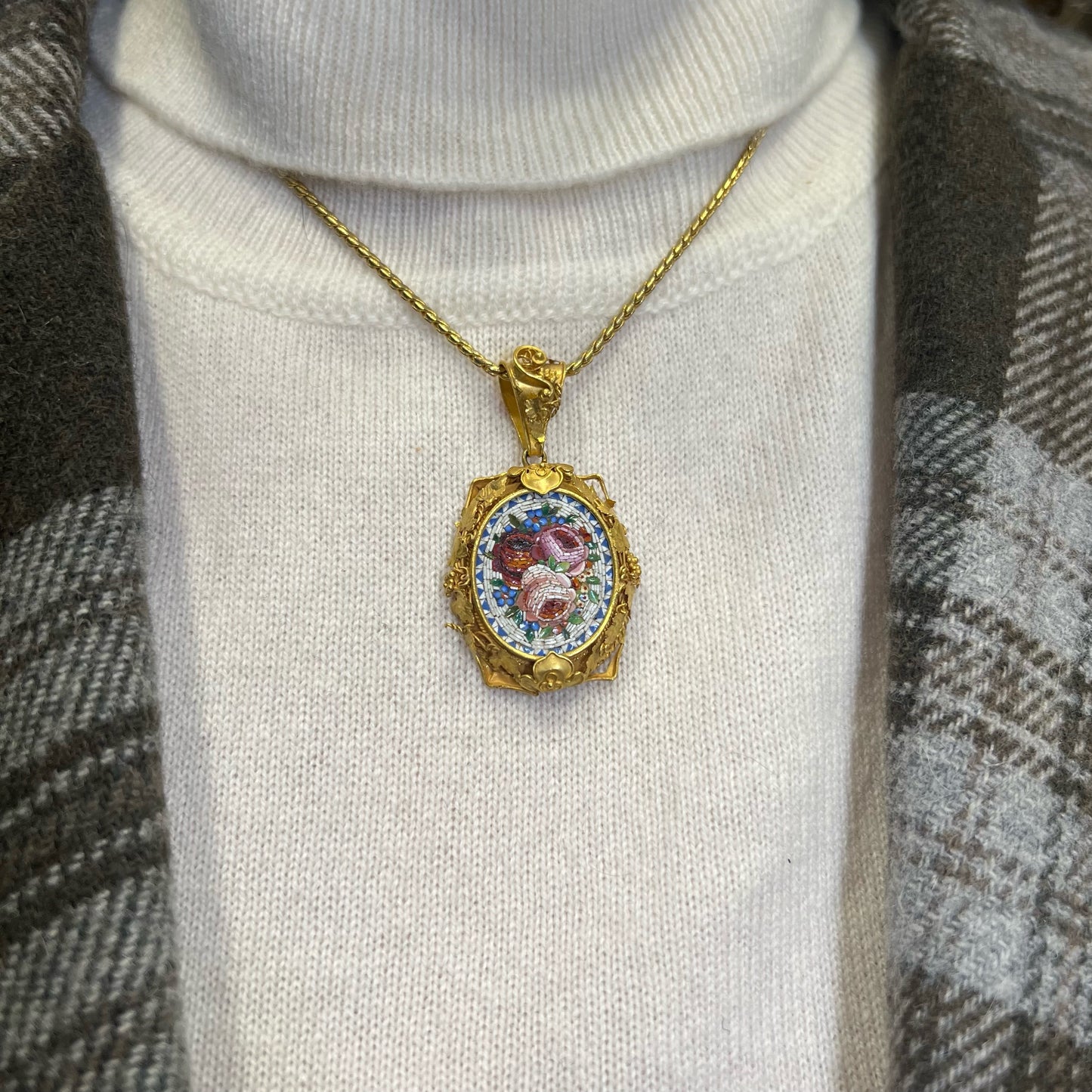 Pendente in oro con Micromosaico - Venezia ‘800