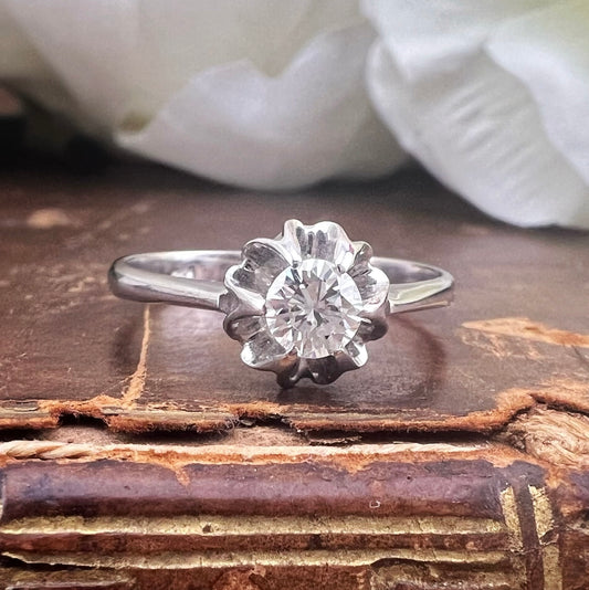 Solitario 0.23 ct in oro bianco 18 k Italia