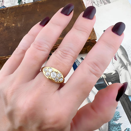 Anello con 7 diamanti old mine – Europa, fine Ottocento/primi Novecento