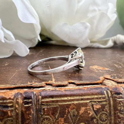 Anello Solitario in Platino con Diamante Naturale 2.30 ct– Italia, 1941 - certificazione IGI HRD