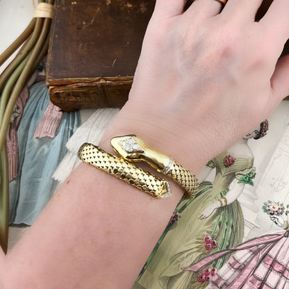 Bracciale Serpente in Oro 18 kt e Diamanti – Italia, anni Settanta