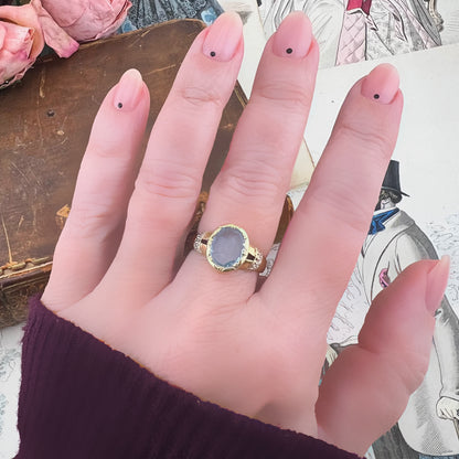 Anello con acquamarina – oro 18k primo Novecento
