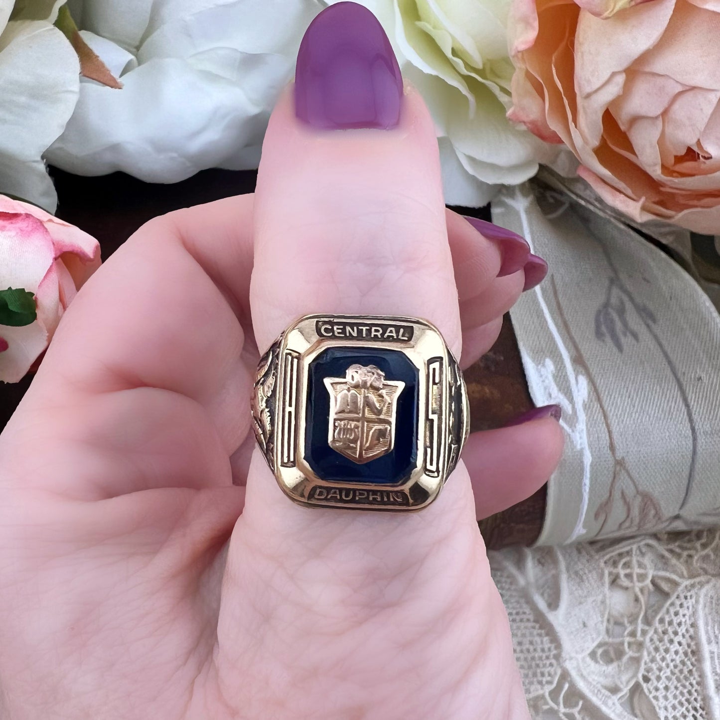 Anello in oro 10 k Class Ring Central Dauphin High School 1969