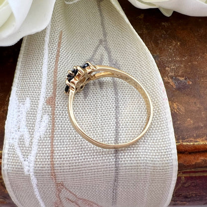 Anello vintage di Edimburgo piccola margherita di zaffiro