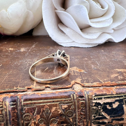Anello vintage a margherita o stella con diamanti – Birmingham, 1980