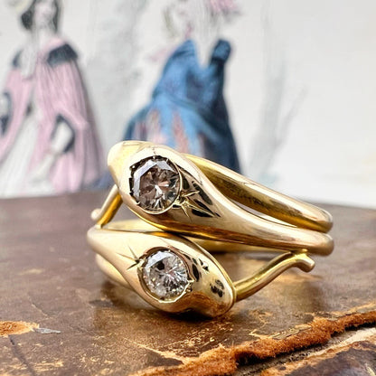 Anello a doppio serpente con diamanti – Italia, circa 1970