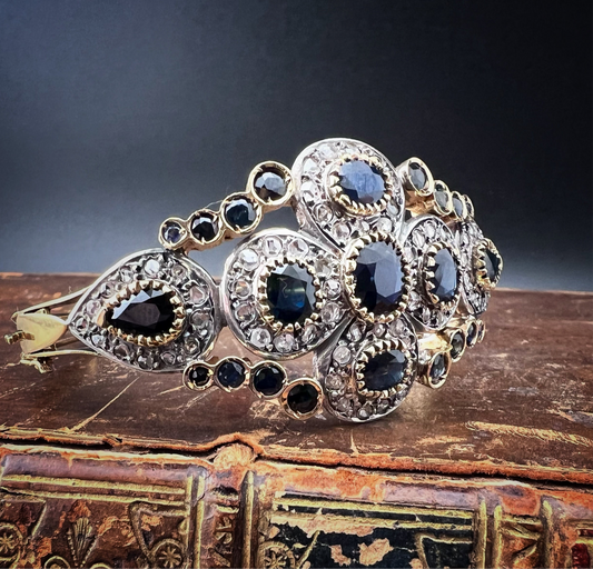 Bracciale vintage con zaffiri e diamanti