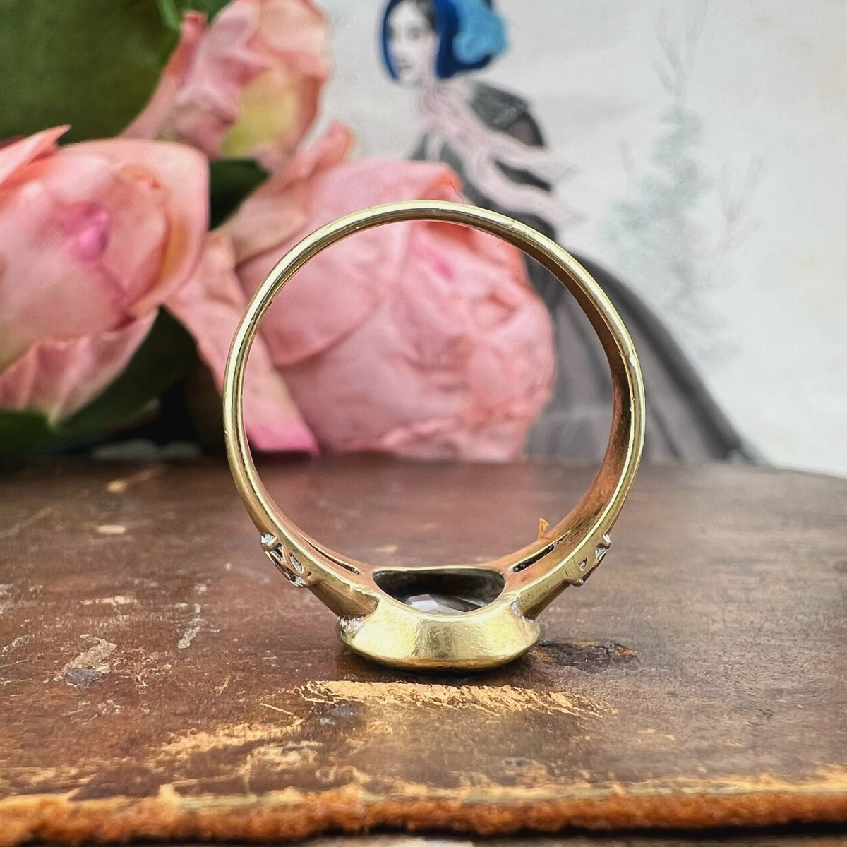 Anello con acquamarina – oro 18k primo Novecento