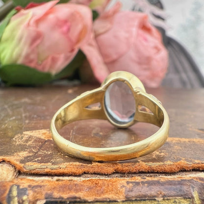 Anello con acquamarina – oro 18k primo Novecento