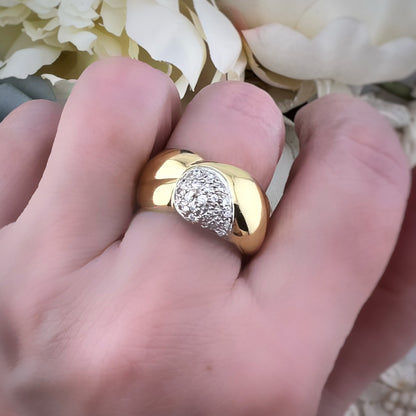 Importante anello a fascia in oro giallo 18 k Italia anni ’80