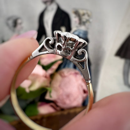 Solitario Art Déco con diamante Old Mine Cut da 0,50 ct, anni ’20