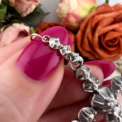 Croce Arlésienne in diamanti, argento e oro con gancio originale