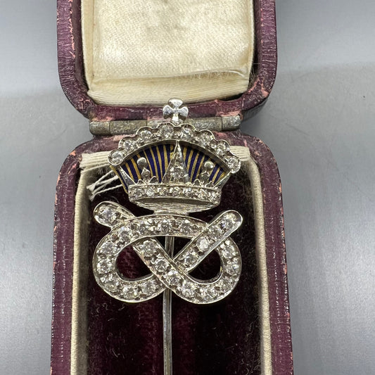 Spilla Regimental in Oro 18 ct. e Diamanti Staffordshire Yeomanry