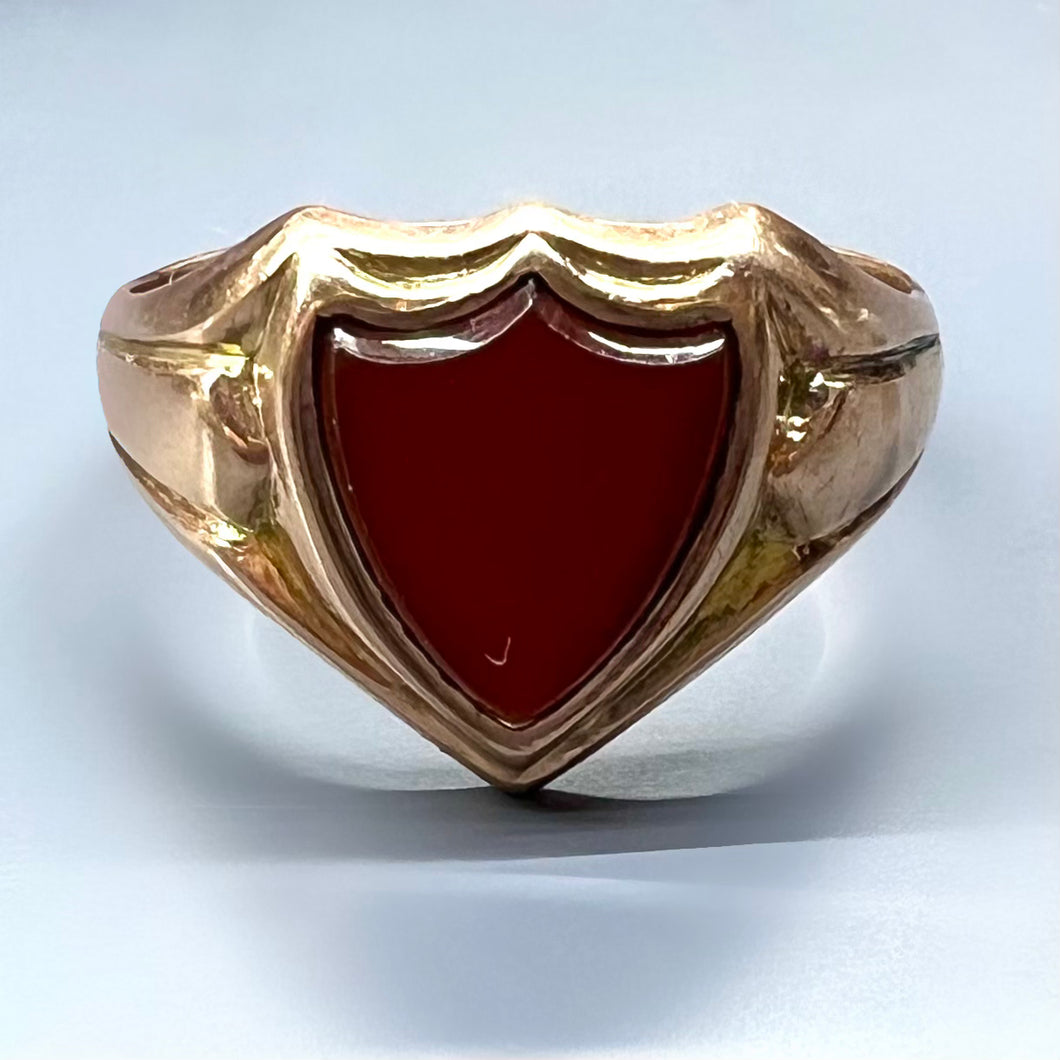 Anello del 1907 chevalier - sigillo - signet ring con corniola a scudo