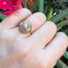 Carica l&#39;immagine nel visualizzatore di Gallery, Anello fine ‘800 in oro, perla e diamanti a rosa coronè
