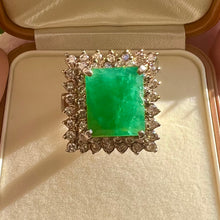 Carica l&#39;immagine nel visualizzatore di Gallery, Anello con smeraldo e doppio bordo di diamanti
