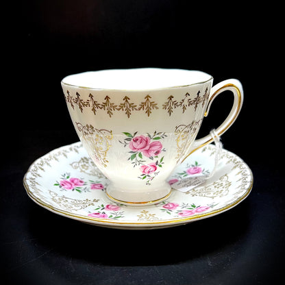 Tazza da te con piattino decoro rose primi ‘900