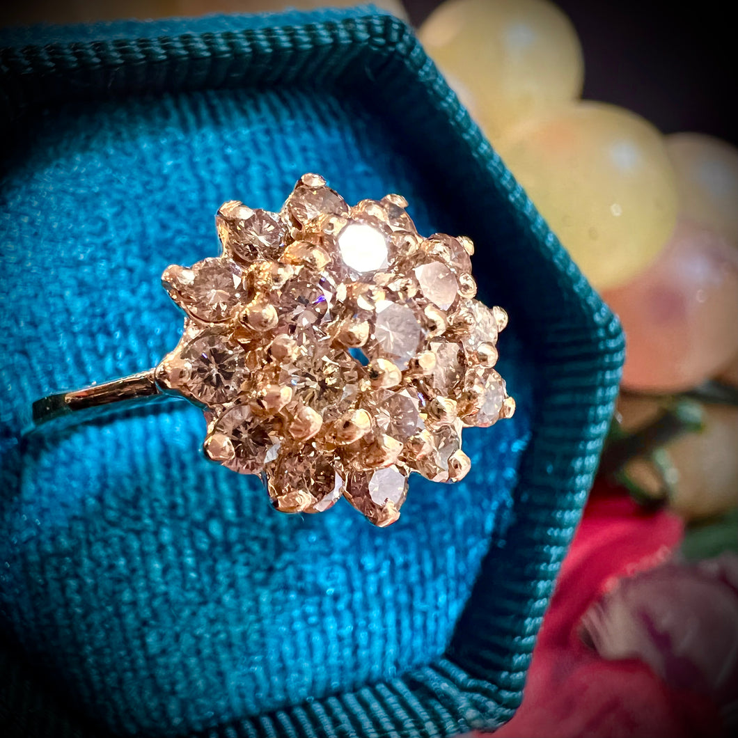 Anello diamanti champagne