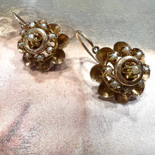 Carica l&#39;immagine nel visualizzatore di Gallery, Coppia di orecchini a fiore in oro e perline
